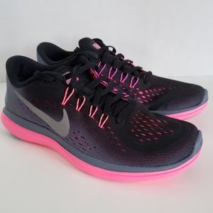 NEW Nike Flex 2017 RN Metallic Gray Pink